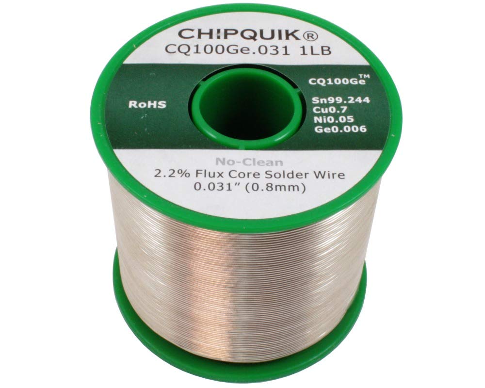Germanium Doped Solder Wire Sn/Cu0.7/Ni0.05/Ge0.006 No-Clean .031 1lb