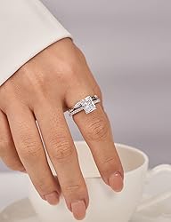 Oivley 3CT Radiant Cut Engagement Rings for