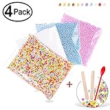 50000pcs Foam Beads for Slime 0.08-0.18 Inch Craft Foam Balls(4Pack) Ideal For Homemade Slime, Kid's Craft, Wedding and Party Decoration, Bonus Fruit Slice + Spoon + Stir Sticks