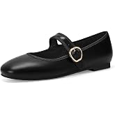 NALAJANE Mary Jane Shoes Women Ballet Flats Shoes for Women Dressy | Square Toe Dress Shoes for Women,Comfortable Ballet Flats with Memory Foam &amp; Adjustable Buckle for Office Business Casual