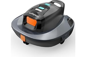 Vidapool Cordless Robotic Pool Cleaner,Portable Swimming Pool Vacuum Self-Parking Technology with LED Indicator,Ideal for above Ground/Flat Pools up to 860 Sq.Ft,Lasts 90 Mins Grey