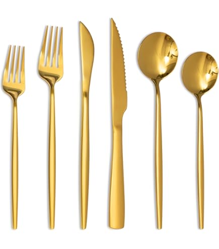 Gold Kitchen Utensils Set – 7-Piece White Silicone
