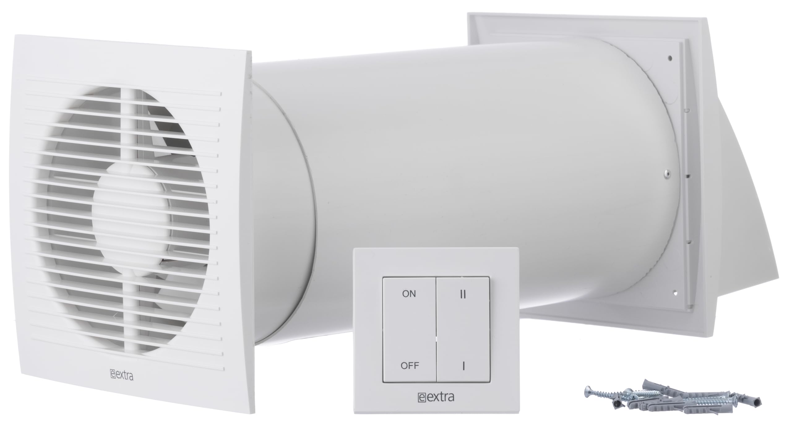 Steinberg14 MVHR Unit - Ø 150mm Single Room Heat Recovery Ventilation System with Switch - 6 inch Wall Heat Recovery Unit for Bathroom - Air Heat Exchanger with Heat Recovery up to 90%