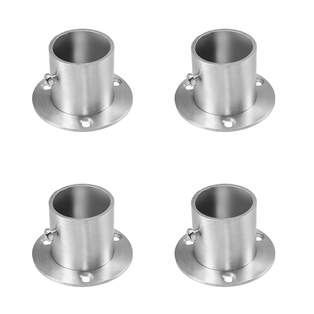 Sourcingmap Wardrobe Pipe Bracket, 32mm Dia, Wall Mount Hanging Rail Rod Support Socket 4pcs