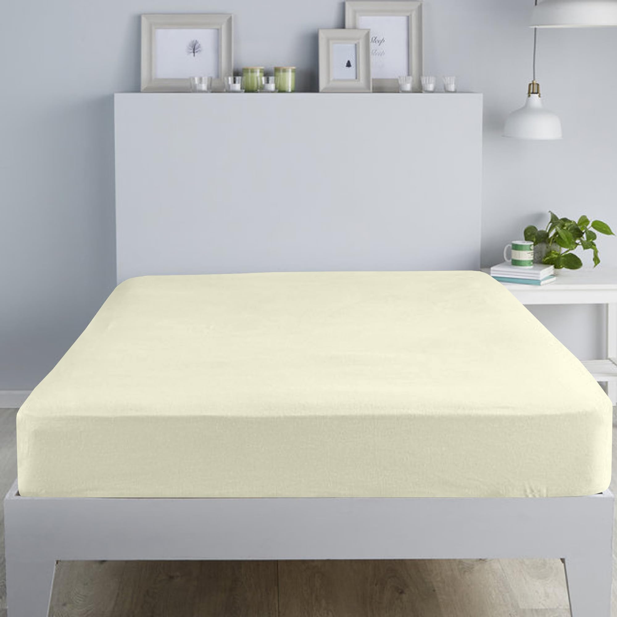 Cotton Comfort Bedding 100% Brushed Cotton Flannelette Fitted Sheet Small Double – Soft Warm Deep Fit Bed Sheet, Heavyweight Luxury Brushed Cotton Bedding for Cozy Winter Nights — image 1