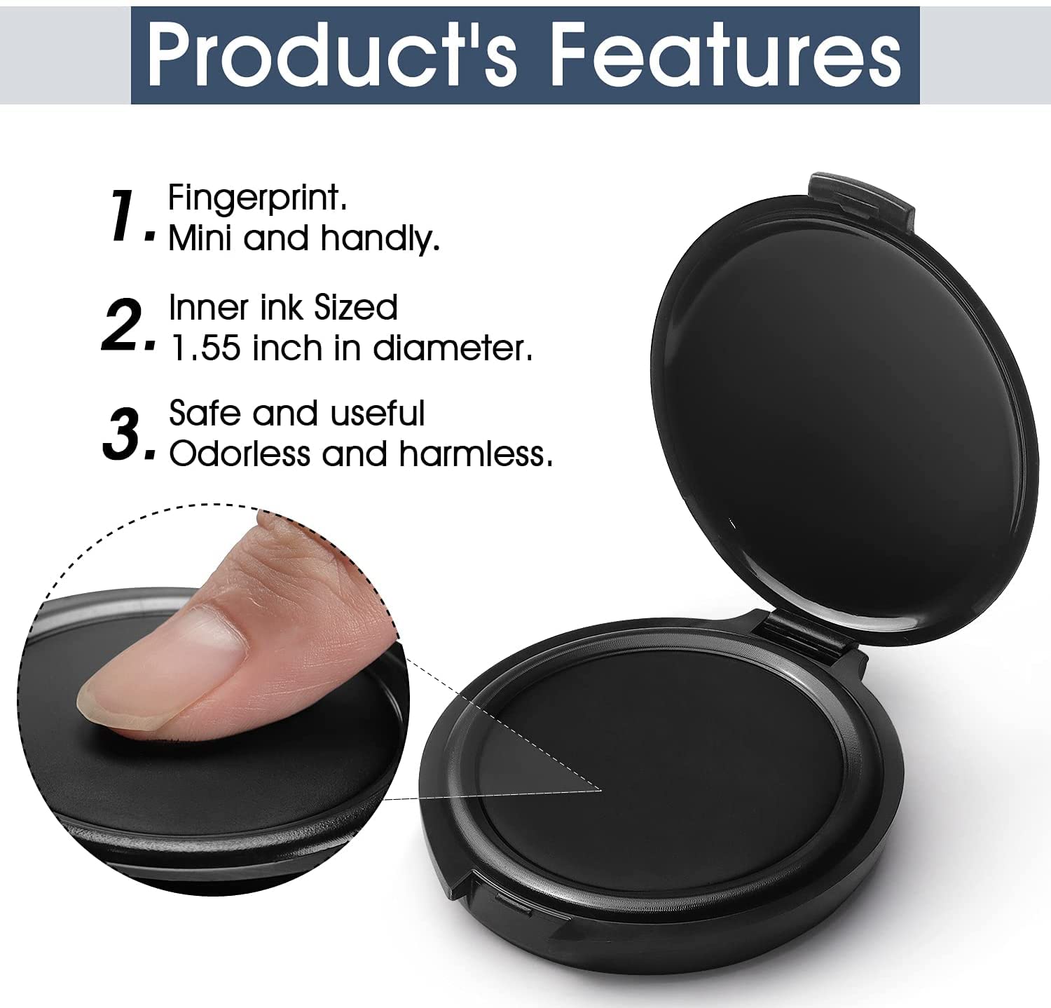 Finger Ink Ink Box Mua Fingerprint Ink Pad (Pack of 2) - Thumbprint Ink Pad for Notary ...