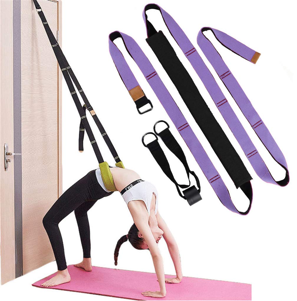 Dance Lower Waist Training, Back Bend Assist Trainer-to Improve Back and Waist Flexibility, Flexibility Stretching Leg Stretcher Strap for Yoga, Ballet, Dancing, Gymnastics Cheerleading (purple)