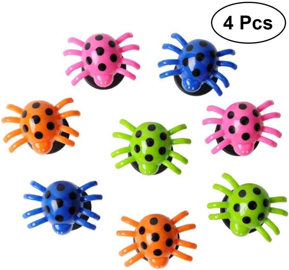 Un ncie 4Pcs Kids Plastic Spiders Shape Jumping Small Toys Bouncing