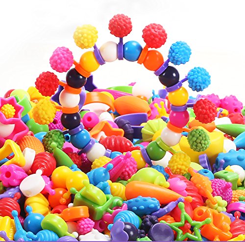 Trooer 260 Pcs Snap Pop Beads Set for Kids, Pop Beads DIY Jewelry Bracelet and Necklace Making Kit Art and Crafts Toys for Kids