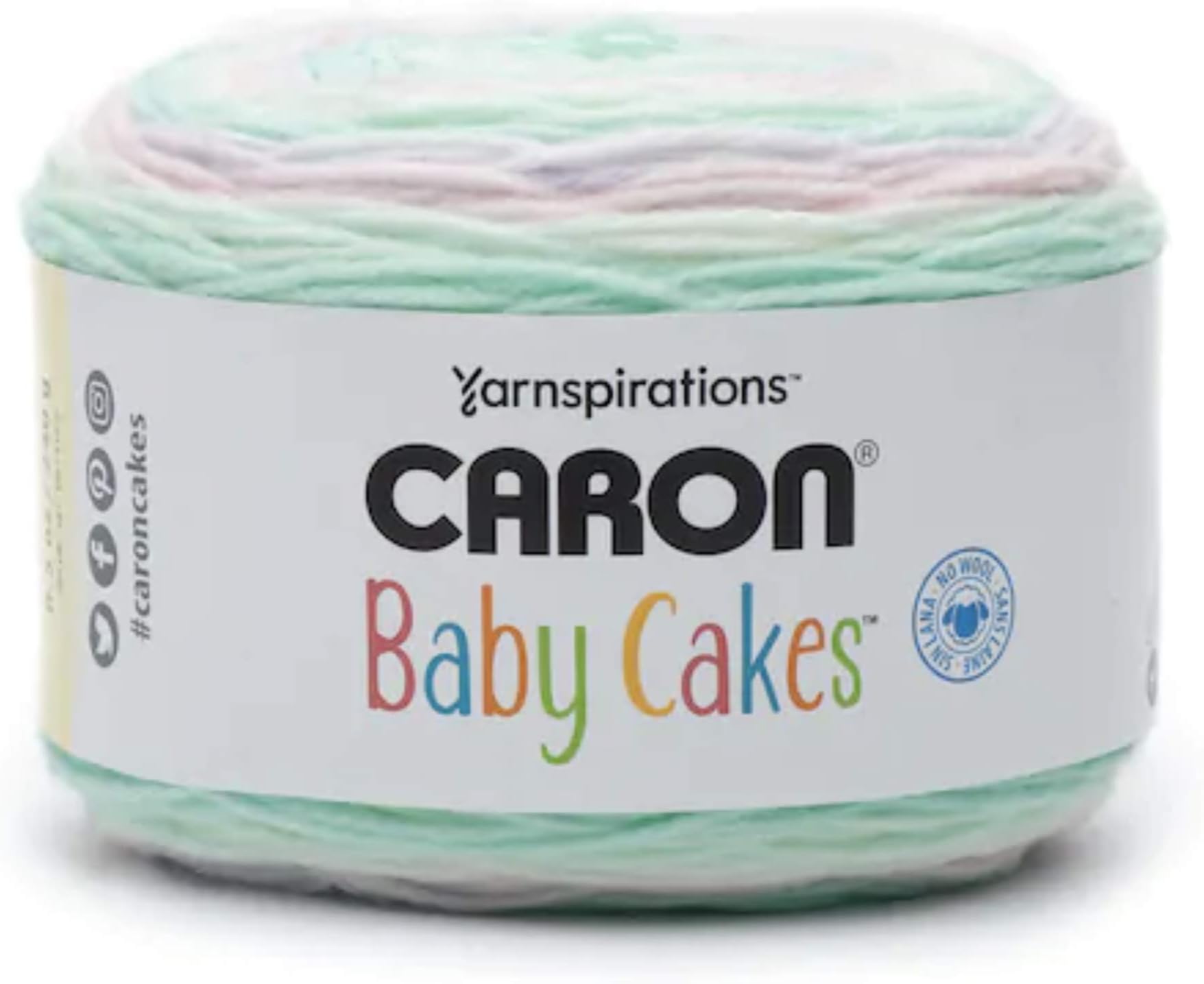 Caron Baby Cakes Self-Striping Yarn, 8.5 oz. / 240g, 560 Yards / 512 Meters (Spring Pansy 294955-55014)
