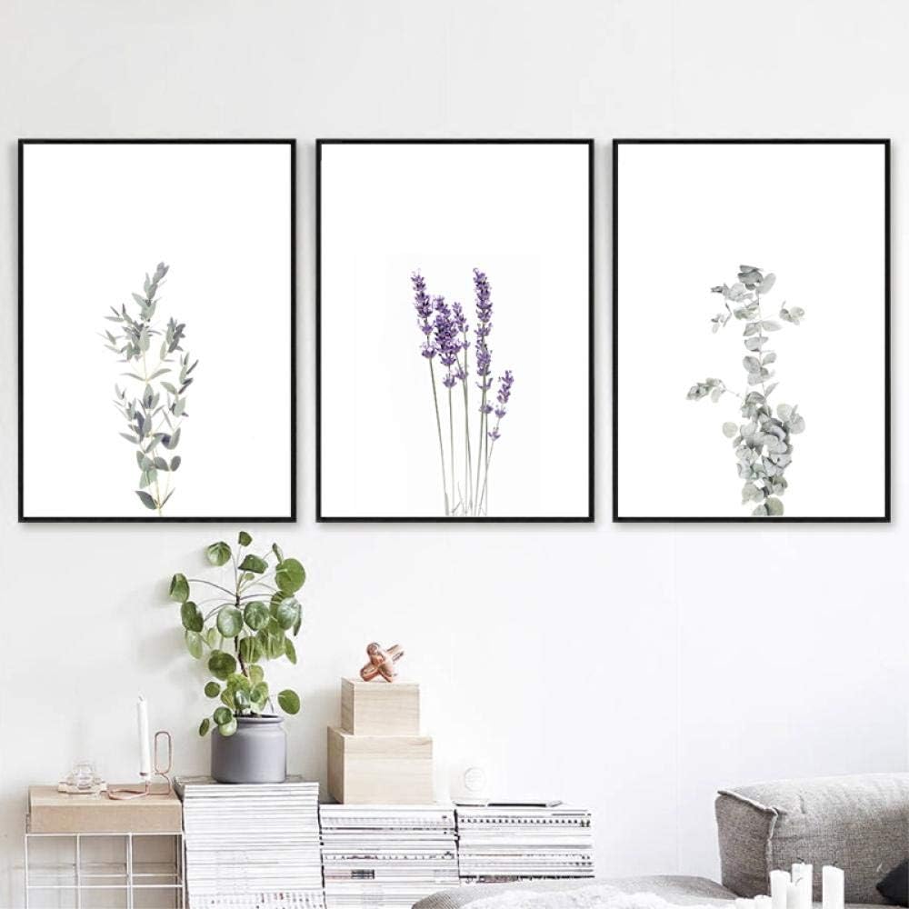 SHINERING Modern Farmhouse Botanical Posters And Prints Eucalyptus Lavender Olive Stem Wall Art Canvas Painting Minimalist Home Decor No Frame