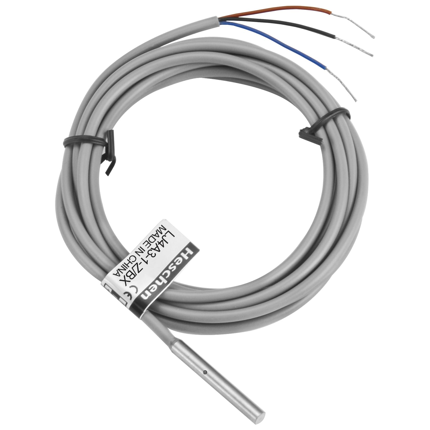 Heschen M4 Inductive Proximity Sensor Switch Shield Type LJ4A3-1-Z/BX Detector 1mm 10-30VDC 150mA NPN Normally Open(NO) 3 Wire (NPN NO)