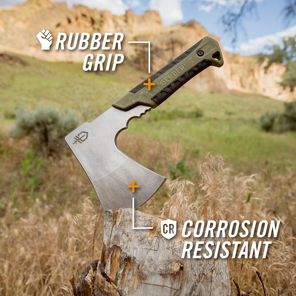 Gerber Gear 31-003482N Pack Hatchet Camping Axe with Sheath, Sage Green: Home Improvement