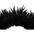 Moonlight Feather | 4 Inch Strip - Black Strung Rooster Neck Hackle Feathers Craft Fly Tying Costume Supplier