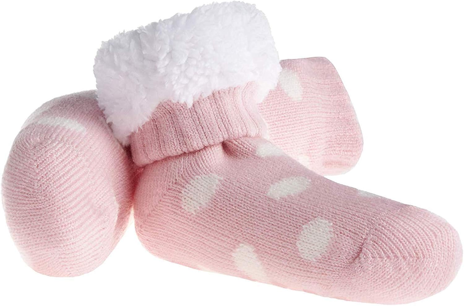 Baby Fluffy Lined Slipper Socks Lounge Sock With Grippers Boys Girls