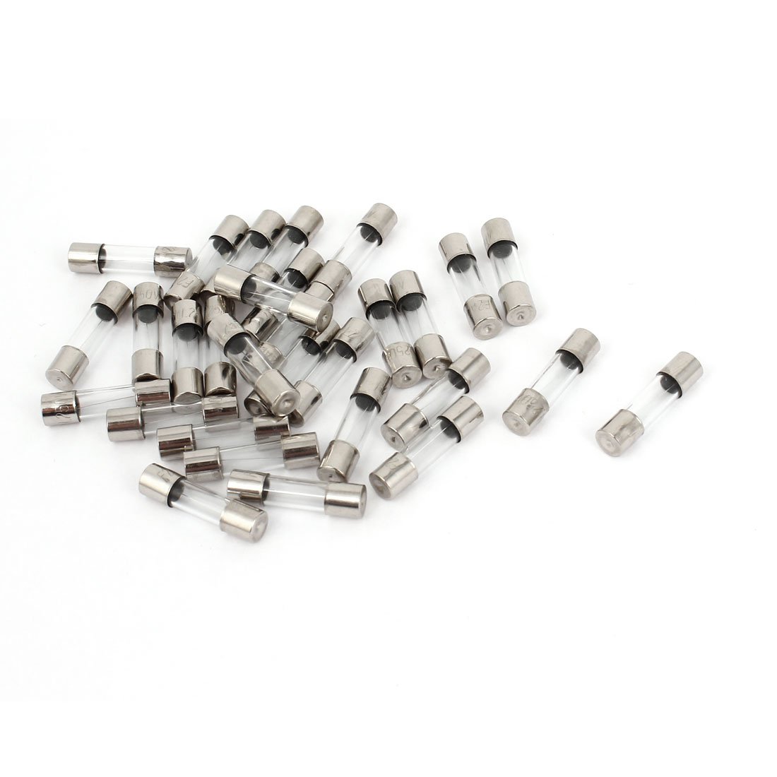 sourcingmap 30 Pcs 250V 2A F2AL Fast Blow Type Glass Tube Fuses 5mm x 20mm