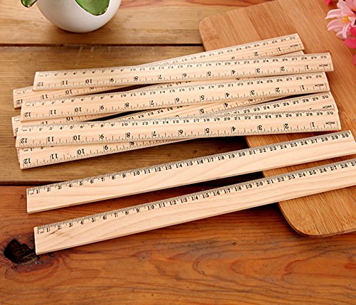 20 Pcs Wooden Student Ruler Wooden School Rulers Office Ruler Measuring Ruler Teaching Ruler, 2 Scale(Centimetre + Inch), 2 Size(12inch/30cm + 6inch/15cm) - Thumbnail 5