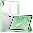 Wenlaty Case Compatible with iPad (A16) 11th/10th Generation Case(2025/2022) with Pencil Holder, Slim Protective Cover with Clear Back Shell for iPad 11/10.9 inch, Auto Wake/Sleep, Mint Green