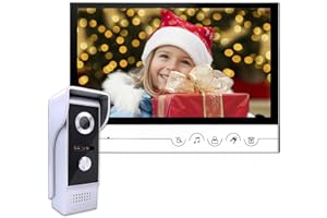 AMOCAM Wired Video Doorbell Intercom System, 9 Inches Monitor Video Doorbell Door Phone Kits with HD Camera Support Unlock, M