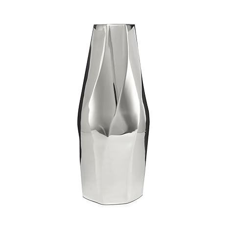 Debenhams Rjr John Rocha Large Silver Twisted Metal Vase Rjr John
