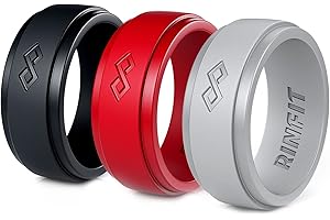 Rinfit Silicone Rings for Men - Mens Silicone Wedding Band - Silicone Ring Men - Rubber Wedding Rings - Rubber Rings Men - Infinity Collection - SetC, Size 10