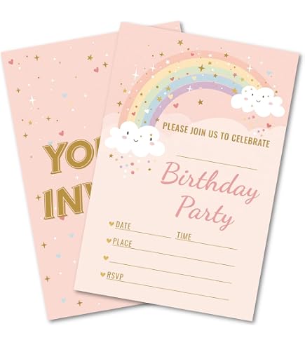 Amazon.com : Juvale Girls Birthday Invitations - Fun Confetti