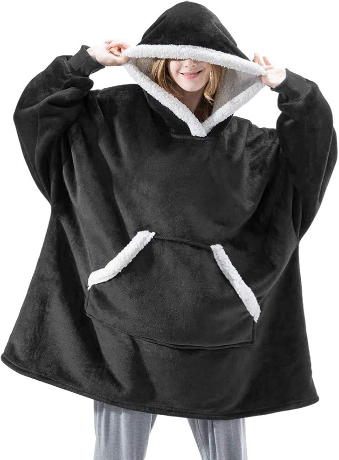 Wearable Blanket Hoodie, Warm Oversized Hoodie Wearable Blanket,Soft