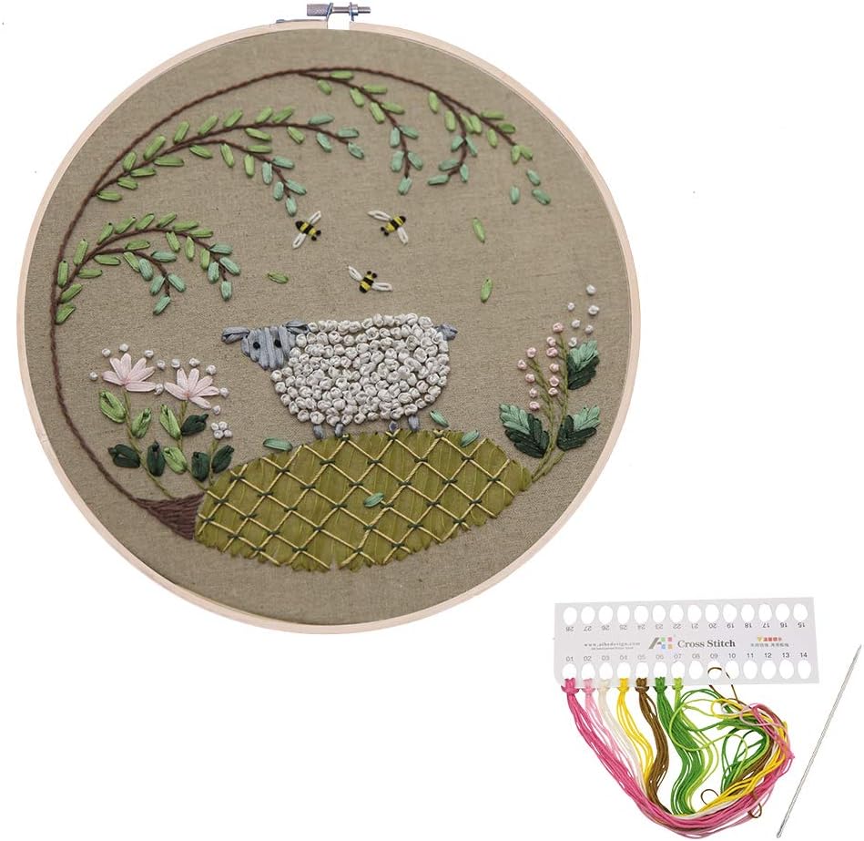 Full Range of Embroidery Kits for Starters with Floral and Animals Pattern (7153-2)