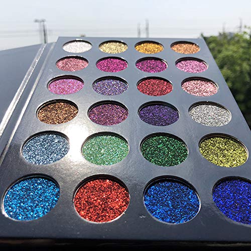 Pro Glitter Eyeshadow Palette - 24 Colors Glitter Eyeshadow Palette Shimmer Ultra Pigmented Makeup Eye Shadow Powder Long Lasting Waterproof