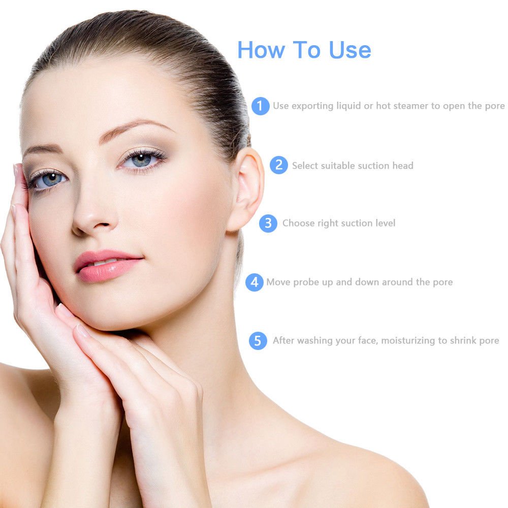 Electric Blackhead Remover -Wivarra Vacuum Blackhead Suction USB Rechargeable Extractor Tool with 4 Multi-Functional Probe,Microdermabrasion Comedone Machine for Acne and Facial Pore Clean