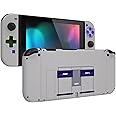 eXtremeRate Dpad Version Custom Full Set Shell for Nintendo Switch, Soft Touch Replacement Console Back Plate, NS Joycon Handheld Controller Housing & Buttons for Nintendo Switch - Classics SNES Style