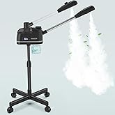 TASALON 2 in 1 Professional Facial Steamer on Wheels -with Ozone and Hot & Cold Mist, Ionic Facial Steamer Kit for Facial Deep Cleaning and Moisturize, SPA & Home, Ozone Face Humidifier - Black