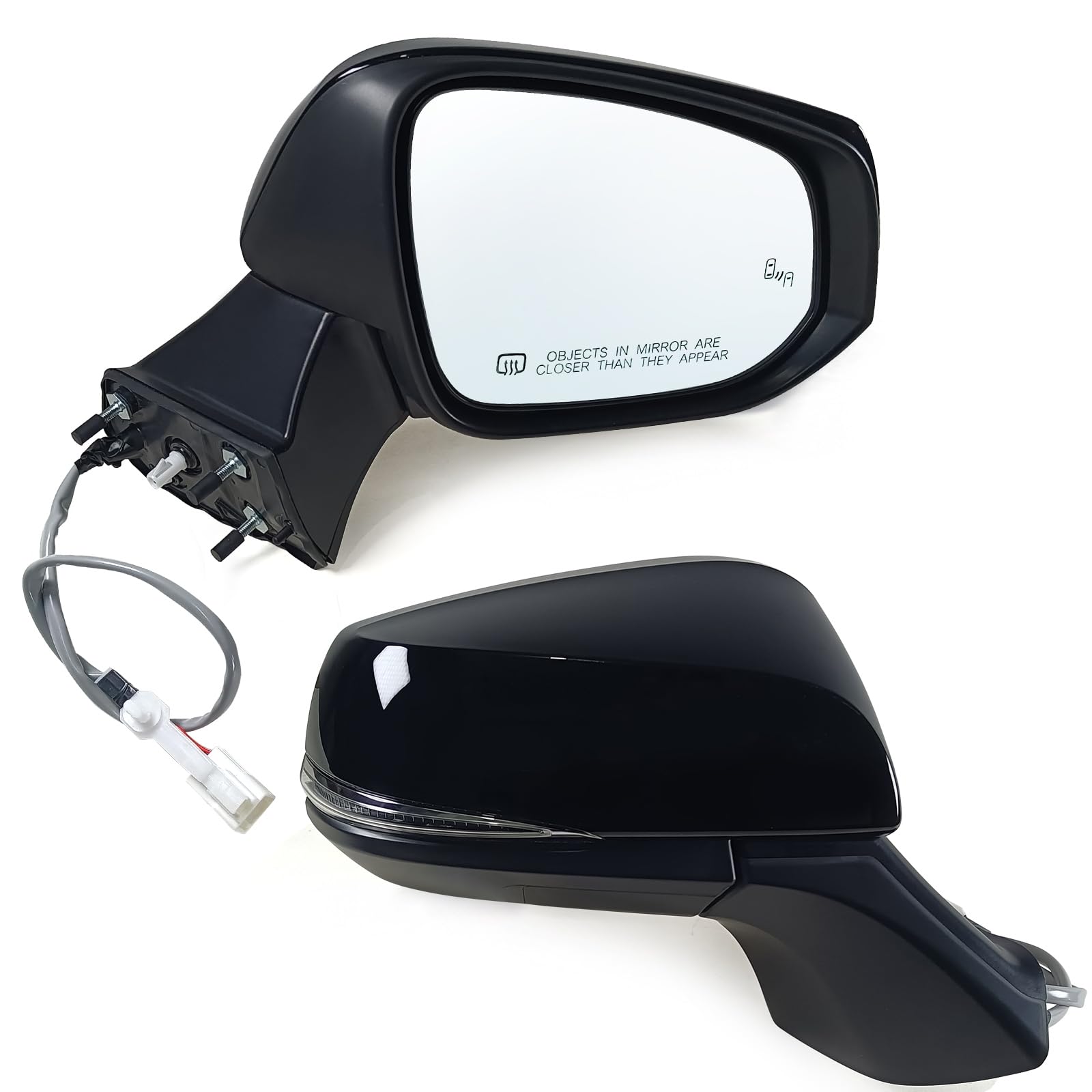 Photo 1 of Paderson Right Passenger Side Mirror Assembly compatible with 2020 2021 2022 2023 2024 Toyota Highlander with Power Glass Heated Turn Signal Blind Spot Detection Match to Black (7Pins)