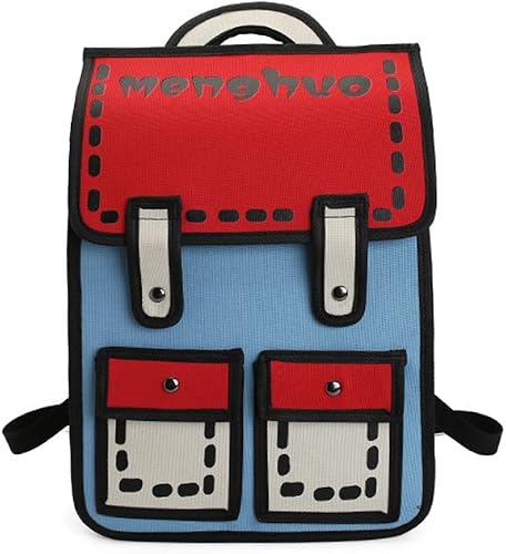 Amazon Fyx 二次元 リュックサック バックパック 通学 おしゃれ 面白い イラスト レッド タウンリュック ビジネスリュック