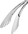 TRUSBER 9-Inch Salad Serving Tongs, 18/8 Stainless Steel Kitchen Cooking Tongs for Pasta Noodles BBQ Buffet | Dishwasher Safe |