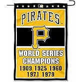 Pittsburgh Pirates 5-Time World Series Champions Double Sided Garden Flag
