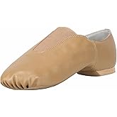 Linodes Unisex PU Leather Upper Slip-on Jazz Shoe with Up Elastic for Women and Men's Dance Shoes-UPD