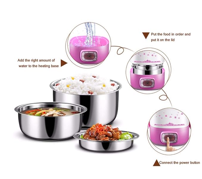 BYYLH Fiambrera Electrica 220V Portátiles Bandeja Extraíble Acero ...