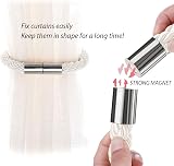 Pretty Jolly 2 Pack Magnetic Curtain Tiebacks Creamy White Modern Drape view 4