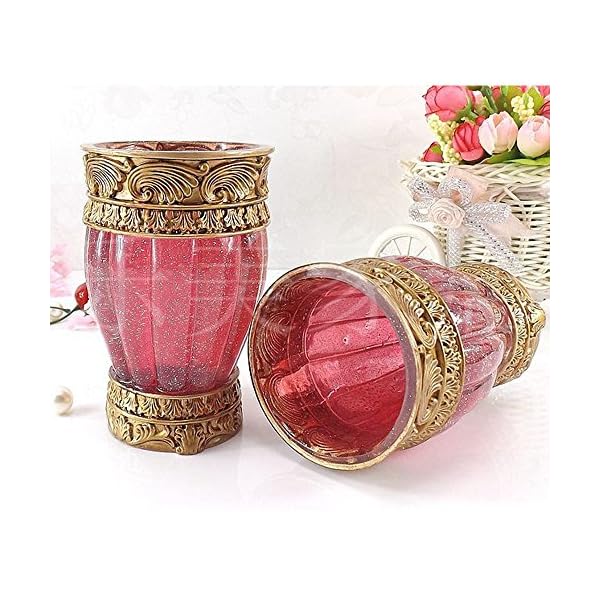 Vintage Red Bathroom Accessories Set, 5 Piece