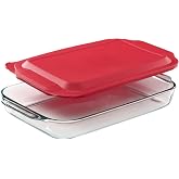 Pyrex Basics 3 QT Glass Baking Dish With Plastic Lid, Casserole Dish | Preheated oven, freezer &amp; microwave safe