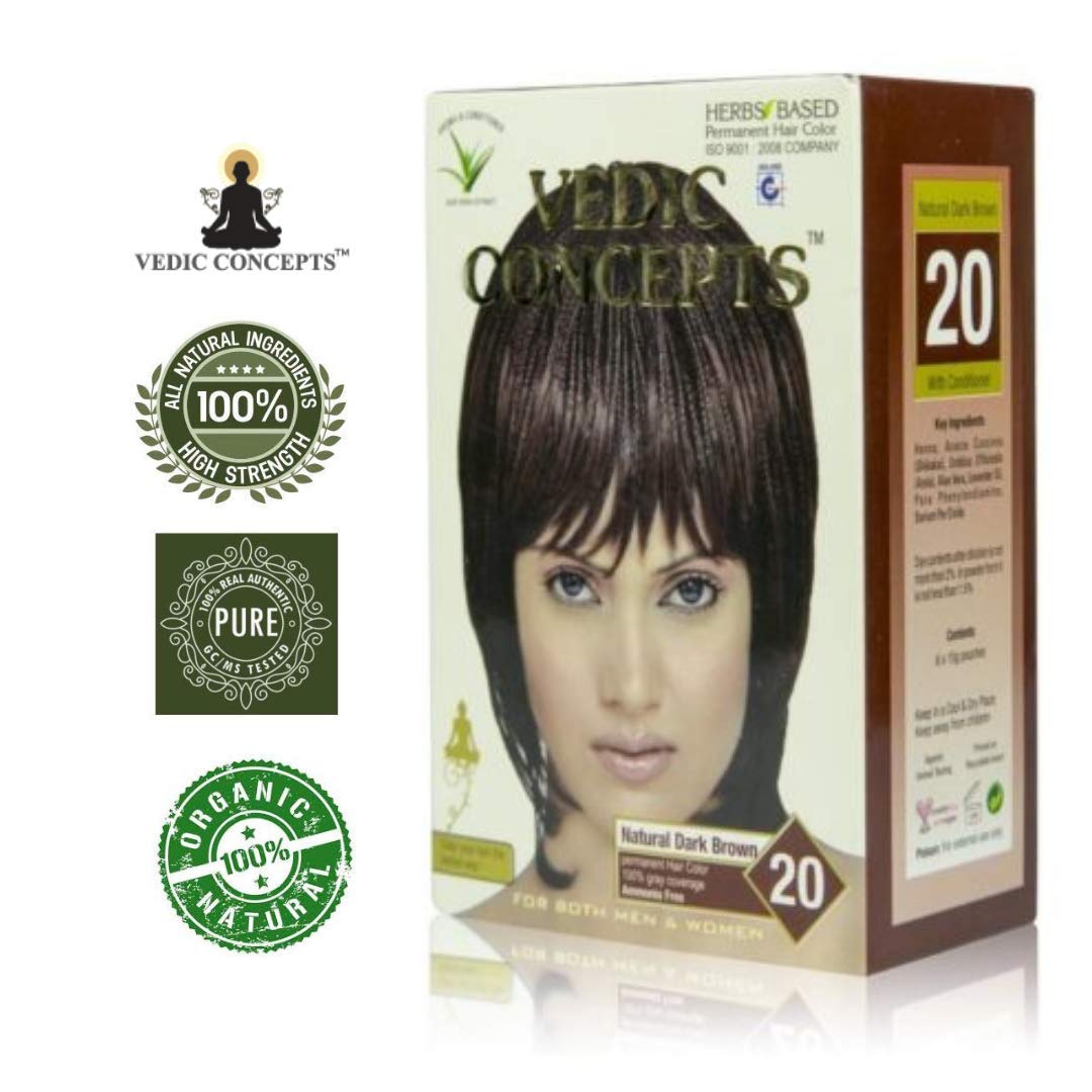 Buy Vedic Concepts Herbal Hair Color Natural Dark Brown No 20