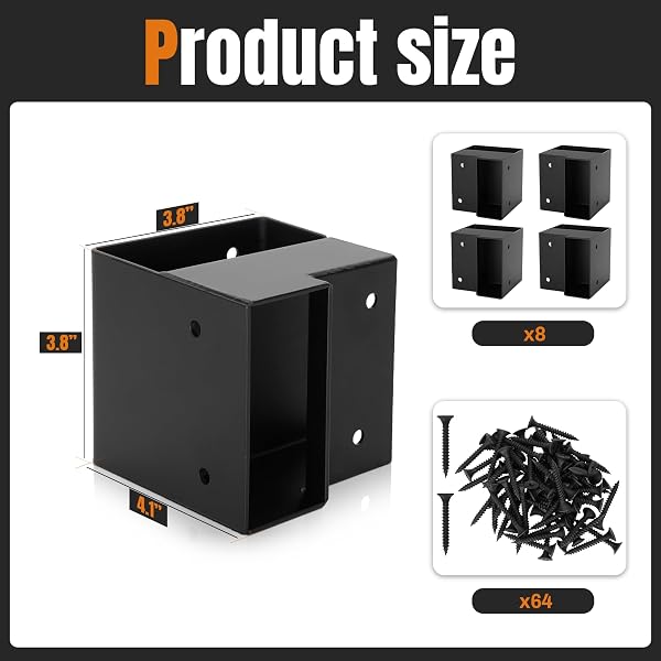 HEAVY DUTY WORKBENCH BRACKET KIT, 8 PCS WORKBENCH CORNER BRACKETS, 3-WAY RIGHT ANGLE CORNER FOR DIY WORK TABLE FOR 2X4 (ACTUAL 1.5″X3.5″) WOOD – BLACK