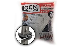 LOCK JAWZ T-360 Electric Fence T-Post Insulator - Black (25/pk)