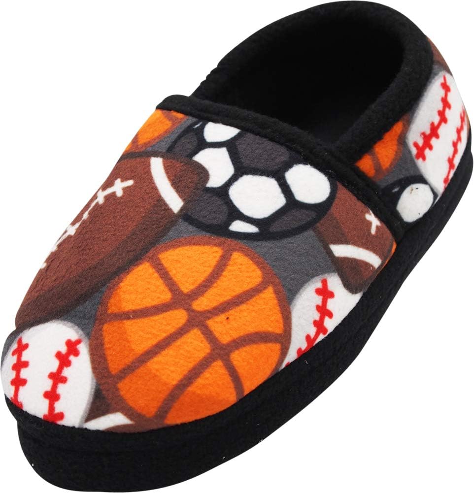 Toddler Little Kid Big Kid Boys Fleece Memory Foam Slip On Indoor Slippers