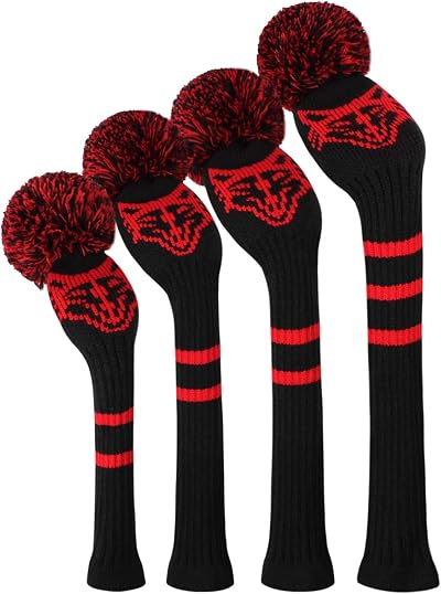 Scott Edward Knit Woods Golf Head Covers Set of 4 Fox Pattern Driver Fairway