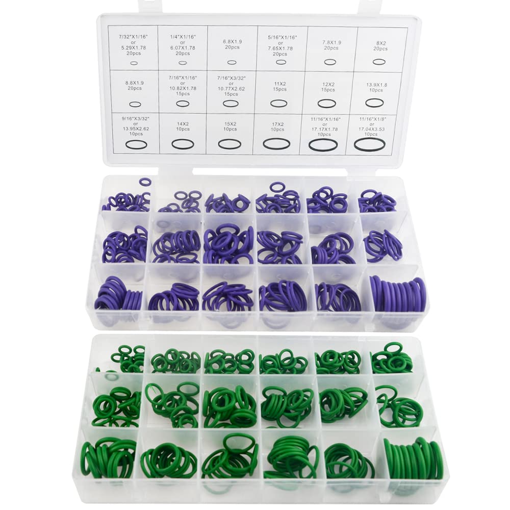 WMYCONGCONG 540 PCS 18 Sizes Car Air Conditioning Compressor O Ring Rubber Seals Tool Kit for Car Vehicle Auto Repair