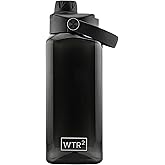 WTR² 32oz Square Water Bottle, Transparent Black, Zero-Roll, Lightweight, Leak Proof & Drop Resistant, BPA/BPS Free, Built for Everyday Use at Work, Gym, and Home (Transparent Black)