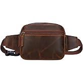 TheAntiq Leather Fanny Pack Crossbody Bag (8x5x3) - Multi-Pocket Waist Bag with Adjustable Strap for Travel & Daily Use