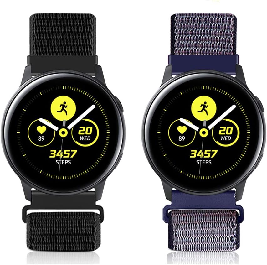 WNIPH 20mm Quick Release Watch Band Compatible with Samsung Galaxy Watch 42mm/Watch 3 41mm/Active2 44mm 40mm, Gear Sport/Gear S2 Classic, Garmin Vivoactive 3, Nylon Replacement Sport Strap